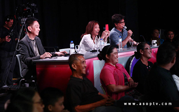 JUDGES of ASOP JUNE 21, 2015 Episode Mon Del Rosario, Doktor Musiko, certified hitmaker Ivy Violan, Award-winning solo artist, Music Festival Queen Arnel Ignacio, actor, TV host (Photo: Photoville International)