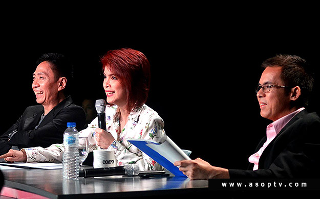 JUDGES of ASOP July 26, 2015 Episode (MONTHLY FINALS) Mon Del Rosario, Doktor Musiko, certified hitmaker Jamie Rivera, veteran OPM solo artist AKA Inspirational Diva Jimmy Antiporda, singer / composer / lyricist / arranger / musical collaborator / producer - Photoville International